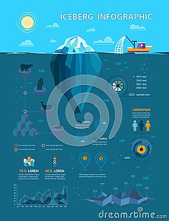 Vector iceberg infographic Vector Illustration