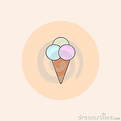 Vector icecream icon. Nice illustration cinema theme. Vector Illustration