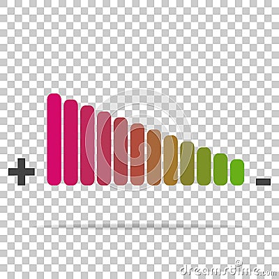 Vector icon adjustment of loudness on a transparent background Vector Illustration