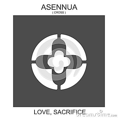 icon with african adinkra symbol Asennua. Symbol of love and sacrifice Vector Illustration