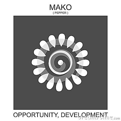 icon with african adinkra symbol Mako. Symbol of opportunity and development Vector Illustration