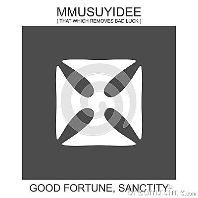 icon with african adinkra symbol Mmusuyidee. Symbol of good fortune and sanctity Vector Illustration