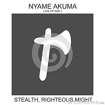 icon with african adinkra symbol Nyame Akuma. Symbol of stealth and righteous might Vector Illustration