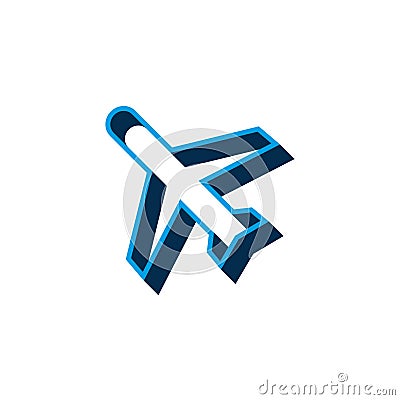 Vector icon airplane isometric. 3d sign isolated on white background. eps Stock Photo