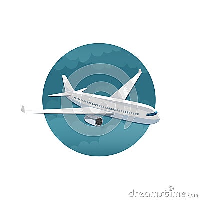 Vector icon of airplane side view Vector Illustration