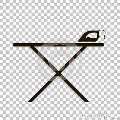 Vector icon black iron and ironing board. Vector Illustration