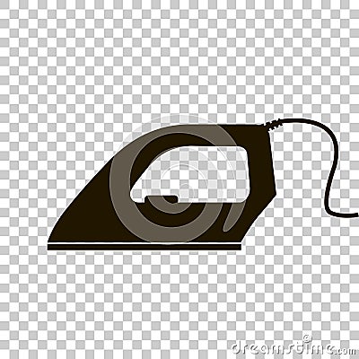 Vector icon of black iron with shadow design. Vector Illustration