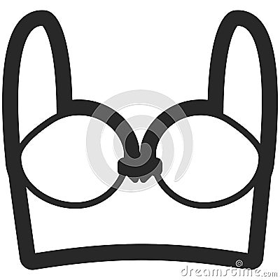 Vector Icon of a bra for women in line art style. Pixel perfect. Business and office look. Vector Illustration