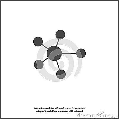 Vector icon business network consisting of multiple users. Icon communication friends partners on white isolated background Vector Illustration