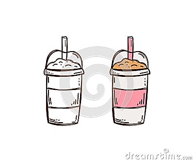 Vector icon of coffee frappe Vector Illustration