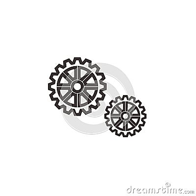 Vector icon cogwheel. Setting icon vector. vector image machine gears and transmission parts Vector Illustration