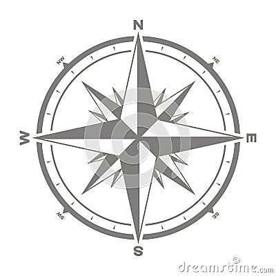 Vector icon with compass rose Vector Illustration