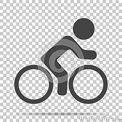 Vector icon of cyclist, sportsman on transparent background Vector Illustration