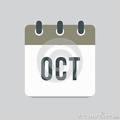 Vector icon day calendar, autumn month October Vector Illustration