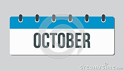 Vector icon day calendar, autumn month October Vector Illustration