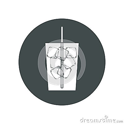 Drink with ice cubes Vector Illustration