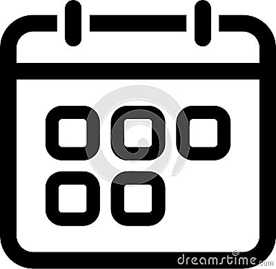 Vector icon of empty dates on tear-off calendar as reminder of event Vector Illustration