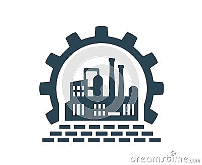 Vector icon, factory logo, factory logo. Industrial facility. Vector Illustration