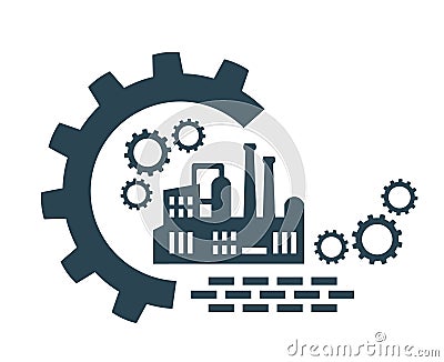 Vector icon, factory logo, factory logo. Industrial facility. Vector Illustration