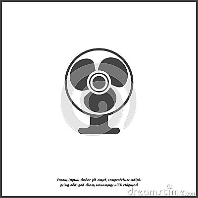 Vector icon fan on white isolated background Vector Illustration