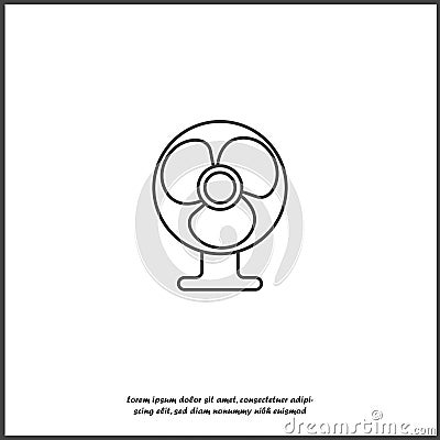 Vector icon fan on white isolated background Vector Illustration