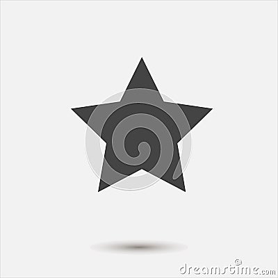 Vector icon five-pointed star on gray background. Layers grouped Vector Illustration