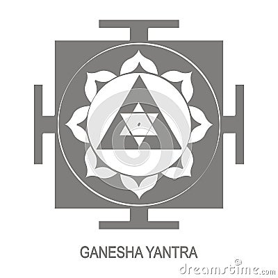 Ganesha Yantra Hinduism symbol Vector Illustration