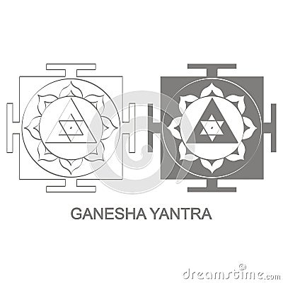 Ganesha Yantra Hinduism symbol Vector Illustration