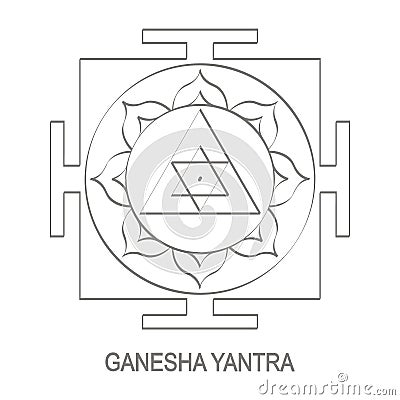 Ganesha Yantra Hinduism symbol Vector Illustration