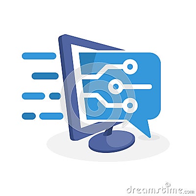 Vector icon illustration with digital media concept about information technology development Vector Illustration