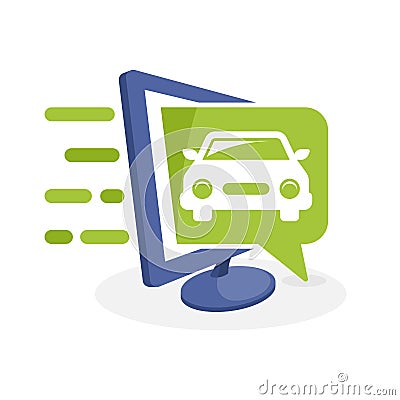 Vector icon illustration with digital media concepts about automotive car information Vector Illustration