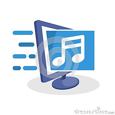 Vector icon illustration with digital media concepts about music information Vector Illustration