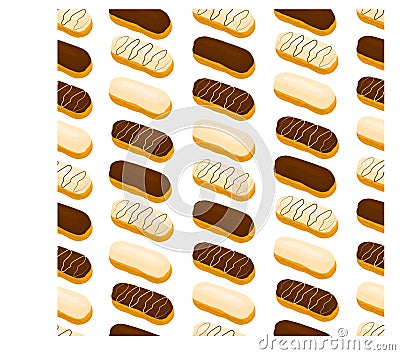Vector icon illustration logo for cake French eclair. Vector Illustration