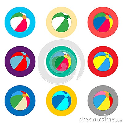 Vector icon illustration logo for set symbols beach ball for playing on the sand Vector Illustration