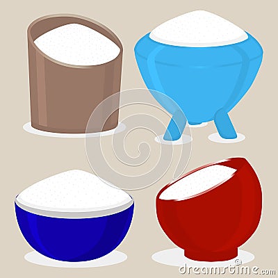 Vector icon illustration of logo for theme set sweet crystal powder sugar Vector Illustration