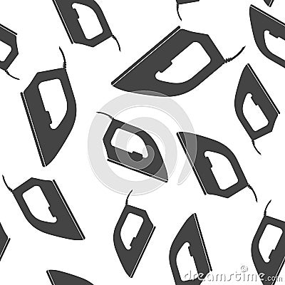 Vector icon iron. Home Appliances electric iron seamless pattern on a white background Vector Illustration