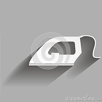 Vector icon of iron with shadow design. Home Appliances Vector Illustration