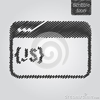Vector icon of Java Script concept in scribble style Vector Illustration