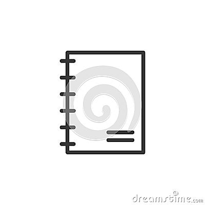 Vector icon notebook. Thin line notepad Vector Illustration