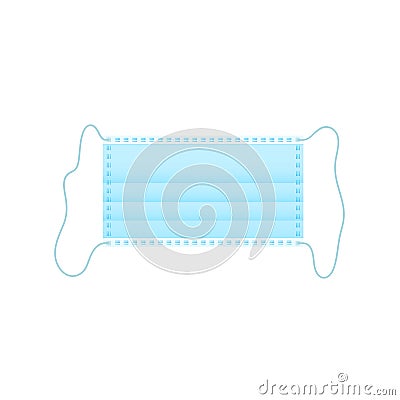 Vector icon of surgical mask or procedure medical mask isolated on white background. Vector Illustration