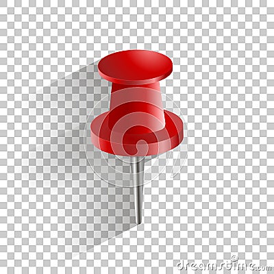 Vector icon red push pin. Vector Illustration