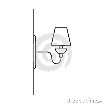 Vector icon sconce, wall lamp. Stock illustration, isolated on a white background. Simple linear design Vector Illustration