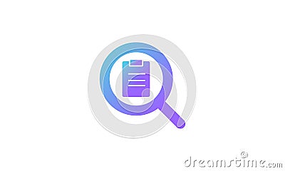 Vector icon. search and task file icon concept. modern gradient style Vector Illustration