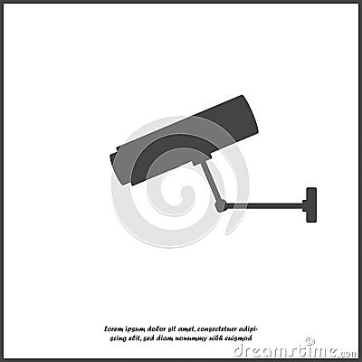 Vector Icon Security Camera illustration on white isolated background. Layers grouped for easy editing illustration. For your Vector Illustration