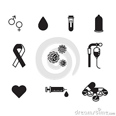 Vector icon set for medical Stock Photo