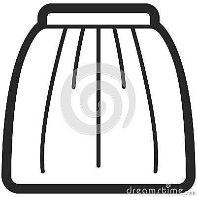 Vector Icon of a skirt for women in line art style. Pixel perfect. Business and office look. Vector Illustration