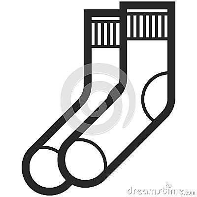 Vector Icon of socks for men or women in line art style. Pixel perfect. business and office look. Vector Illustration