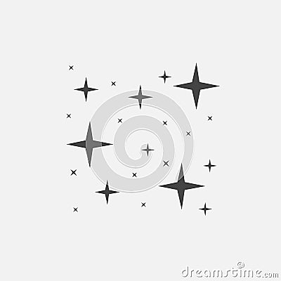 Vector icon of the star, starry sky, shine of purity Vector Illustration