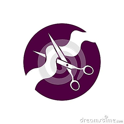 Vector icon of steel scissors Vector Illustration