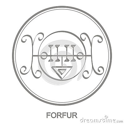 Vector icon with symbol of demon Forfur Vector Illustration